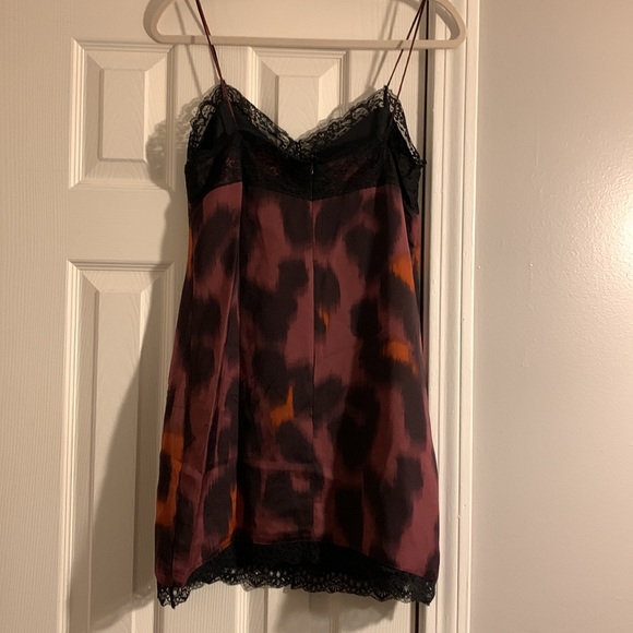 Stunning ZARA maroon/black animal print mini slip dress! - Picture 7 of 10